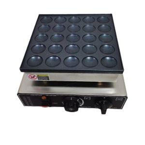 Double headed 25+25 holes Electric Waffle Maker Nonstick Pancake Machine 50pcs Poffertje Mini Dutch Pancake Baking Pan
