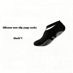 Cotton Yoga Socks Comfort Breathable Non-Slip Black Light Gray
