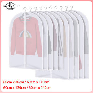 JACIRCLE Clothes Cover PEVA Waterproof Transparent Zip Reusable Washable Wardrobe Travel Kalis Habuk 4 Sizes