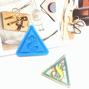 3D Dollar Sign Triangle Silicone Molds Epoxy Resin Casting Mold Craft Earrings Pendant Mold DIY Keychain Tool