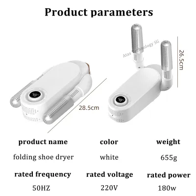 Folding Shoes Dryer Portable Electric Drying shoe dehumidifier Deodorization Smart Shoe/socks/gloves Hot Air Dryer Retractable Timing UV Sanitizing