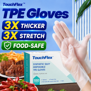 【SG READY STOCK】TouchFlex 3X Thick Food Grade TPE Gloves | Latex-Free & Odorless | for Kitchen Baking Sushi Seafood Handling & Cooking | Waterproof Oil Resistant