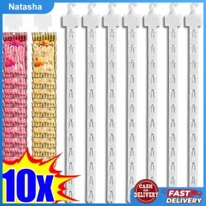 10pcs Station Hanging Strips Plastic Display Merchandise Strip with Hooks for Retail Display Clip