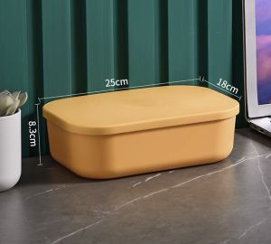 กล่องพลาสติกมีฝาปิดสำหรับใส่ของทั่วไปประหยัดพื้นที่