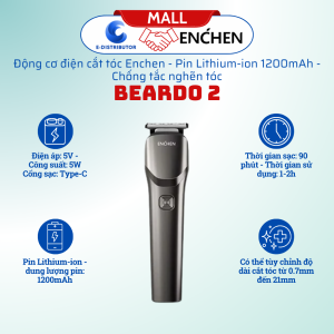Tông đơ điện cắt tóc Enchen Beardo 2Công suất 5WThời gian sử dụng 1-2hPin Lithium 1200mAh - Hàng chính hãng