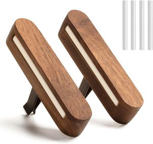 1-Pack Car Diffuser Vent ClipNon-Electric Essential Oil Air Freshener Refillable Walnut Wood Design Interior Car Vent Diffuser Clips Automotive Decoration Accessories (No Essential Oils)