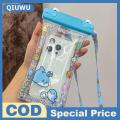 QIUWU Cute IPX8 Waterproof Floating Airbag Phone Case Swim Underwater Photography Diving Waterproof Cover Phone Bag For IPhone Xiaomi. 