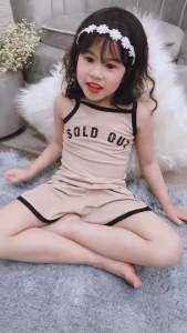 Đồ bộ 2 dây cotton bé gái