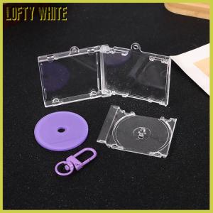 Lofty White Blank Album CD Case Keychain Pendant Mini CD Player Keyring Peripheral Commemorative Album Key Holder DIY Bag Hanging Decoration