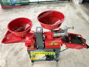 Máy xát gạo TF555 đỏ có lọc sạn có công tắc đảo chiều