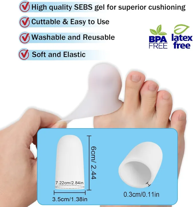 Gel Toe Protectors, Toe Sleeves((10 PCS), Toe Caps New Material, for ...