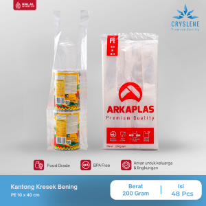 CRYSLENE Plastik Kantong kresek PE bening 10x40 200gr