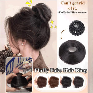 Lazy Wig Ring Wig Women Birds Nest Hair Accessories Fluffy Marble Head Wig