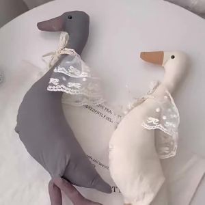 New lace bow tie duck doll stuffed with cotton a comforting toy for babies a forest-themed room decoration and a gift for girls