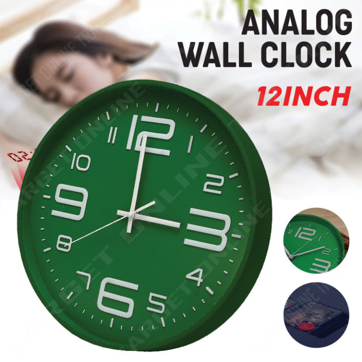 Quartz Analog Wall Clock Round Clocks with LCD Number Home Decoration