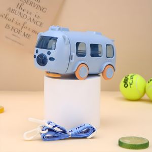 Botol Minum Anak Bentuk BUS Mobil Ada Roda Free Strap 500ML HX-488 FHLC