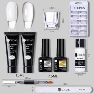 UR SUGAR New Years Red Nail Set UV LED Lamp Dryer With 13Pcs Nail Gel Kit Nail Art Beginner Set Soak Off Manicure Tools Set electric Nail Drill Nail Tools Set