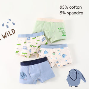 MORNA 4-piece set Boys Boxer Stes Briefs Kids Cotton Underwear Breathable Baby Underpants Teenager Cartoon Print Soft Children Panties New