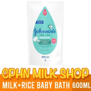 Johnsons Milk+Rice Baby Bath 600ml Refill