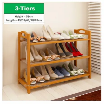 3456-Tiers Bamboo Bamboo Shoes Storage Rack Shoe Organizer High Heel Boot Storage Shoes Cabinet Multi-Purpose Rack