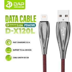 DAP Kabel Data Lightning D-X120L Power Delivery 3.0A 120cm Fast Charging- Garansi 1 Tahun