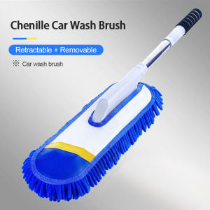 SEAMETAL  Chenille Car Wax Scrubbing Brush Multifunctional Telescopic Car Dust Removal Hand Washing Mop Kit Car Cleaning Tool