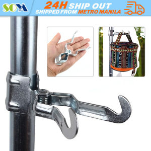 Camping Tent Pole Clip Hook Hanging Clamp Outdoor Metal Multifunction Hooks Outdoor Multi Tools Metal Iron Clip Paper Tissue Hanging Hook Clip Camping Tent Accessories