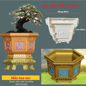 Khuôn đúc chậu cảnh lục giác 38 và chân đôn