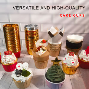50PCS 3oz Coating Process Disposable Cake Paper Tray Cupcake Sweetmeats Liner Bakeware Baking Cup Mold