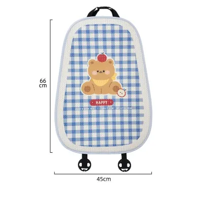 Ice Silk Car Seat Cover Cushion Universal Front Back Protector Pelapik Kusyen Kereta Cartoon 3 in 1 Car Mat
