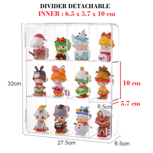 Pop Mart Doll Display Box Storage Transparent Dust Proof Water proof Divider Wall Mount 手办泡泡玛特盲盒玩偶防尘展示架盒子女