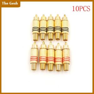 [The Gesh] 10pcs RCA Connector Male Jack Plug Audio Vedio Welding Red Black