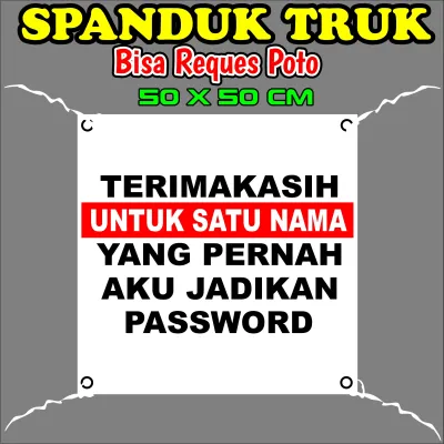 Spanduk / Banner Kata kata Viral ukuran 50 x 50 cm untuk mobil Bisa reques Kata kata