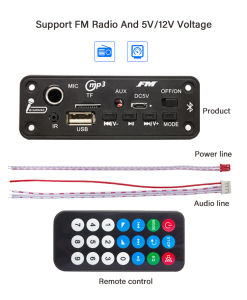 Kebidumei 6W Amplifier DC 5V MP3 Decoder Board Bluetooth 5.0 USB TF Radio Wireless FM Receiver 2*3W MP3 Player For Car