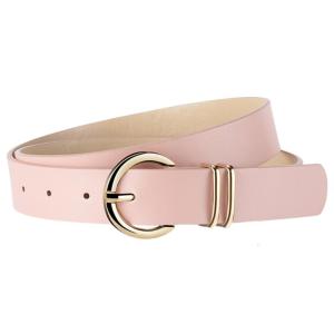 Simple Belt Waistband Waist Belt Unique Golden Buckle Solid Color PU Belt Waistband Waist Belt for Dress