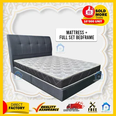 [FREE INSTALLATION] [HOMEDECO] FULL SET 7.5” SINGLE/SUPER SINGLE/QUEEN/KING MATTRESS (WITHOUT SPRING)+BEDFRAME / SET KATIL & TILAM