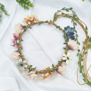 Ready Stock SG Leaf Twine Rainbow Multicolor Flower Crown Boho Flower Crown Hair Accessories