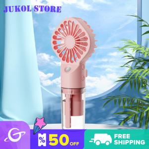 【New Arrival】 Portable Handheld Fan with Mist Spray 4 Speed Small Air Cooler for Office and Dorm Room
