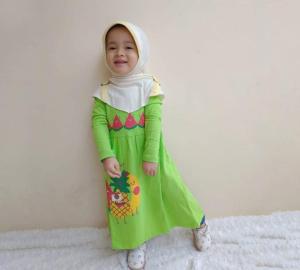 UPRIGHT || GAMIS KAOS HARIAN ANAK PEREMPUAN USIA 8 - 9 TAHUN BAHAN KATUN COMBED PREMIUM BAJU MUSLIM BRANDED MURAH WARNA HIJAU GAMIS CANTIK BERMOTIF BUAH LUCU SABLON RUBBER FOAM PAKAIAN NGAJI ADEM BERKUALITAS HOMDRESS DASTER DAILY ANAK CEWEK DZ-023