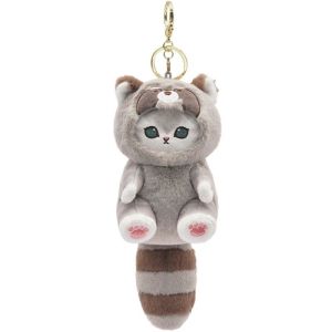 Cute Cat Plush Keychain | Soft Fluffy Bag Charm | School Bag Pendant | Gift for Girlfriend & Kids