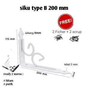 Rak Besi Siku Penyangga 1 pcs Type B Rak Dinding  RAK BESI SANGGAHAN  SIKU HIAS