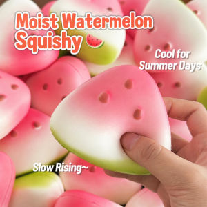 🍉 Summer Watermelon Squishy Toy For Kids/Stress Relief/Slow Rebound/Soft Touch/Squeezing Fun/PU Foam Material/Playroom/Desk Decor/Collectible/Hand Therapy/Relaxation/Watermelon Squishy Toy