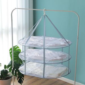 DISFUNNY Lưới gấp Giá lưới phơi quần áo Đa năng Chống biến dạng Giỏ đựng quần áo Phụ kiện quần áo Tinh tế Giá lưới treo Trong nhà ngoài trời