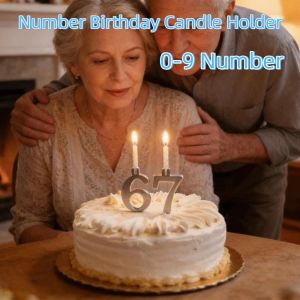MEZCJ Stainless Steel Number Birthday Candle Holder Versatile Reusable Digital Birthday Candles Stand Party Accessories Number 0-9 Metal Number Candle Holders Birthday Celebration