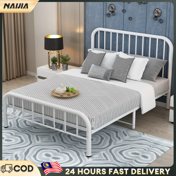 NAIJIA Metal Bed Frame rangka katil besi100/120/150CM Single/super