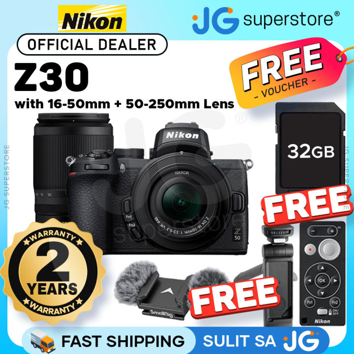 Nikon Z Series Z30 Mirrorless Vlogging Camera with 20.9 Megapixel DX APS-C Format Sensor, 4K 30fps Video Recording and Streaming, and Eye and Face Detection Hybrid Autofocus - Kits Available | JG Superstore
