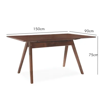 Furniture Direct HARRY 150x90cm Solid Wood Dining Table-Medium Brown