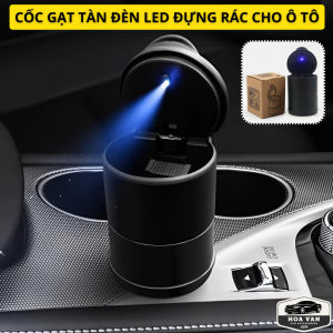 Cốc Gạt Tàn Đèn LED Có Nắp Cho Ô Tô Thùng rác mini cho xe hơi gạt tàn mini có đèn