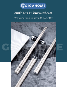 Hộp 5 Đôi Đũa Sợi Thủy Tinh Kháng Khuẩn Không Ẩm Mốc Phong Cách Ý GIGAHOME 12932