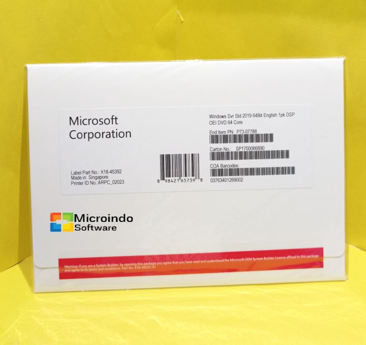 Lisensi Original Windows Server 2019 Standard 64 Core Original Lifetime ...